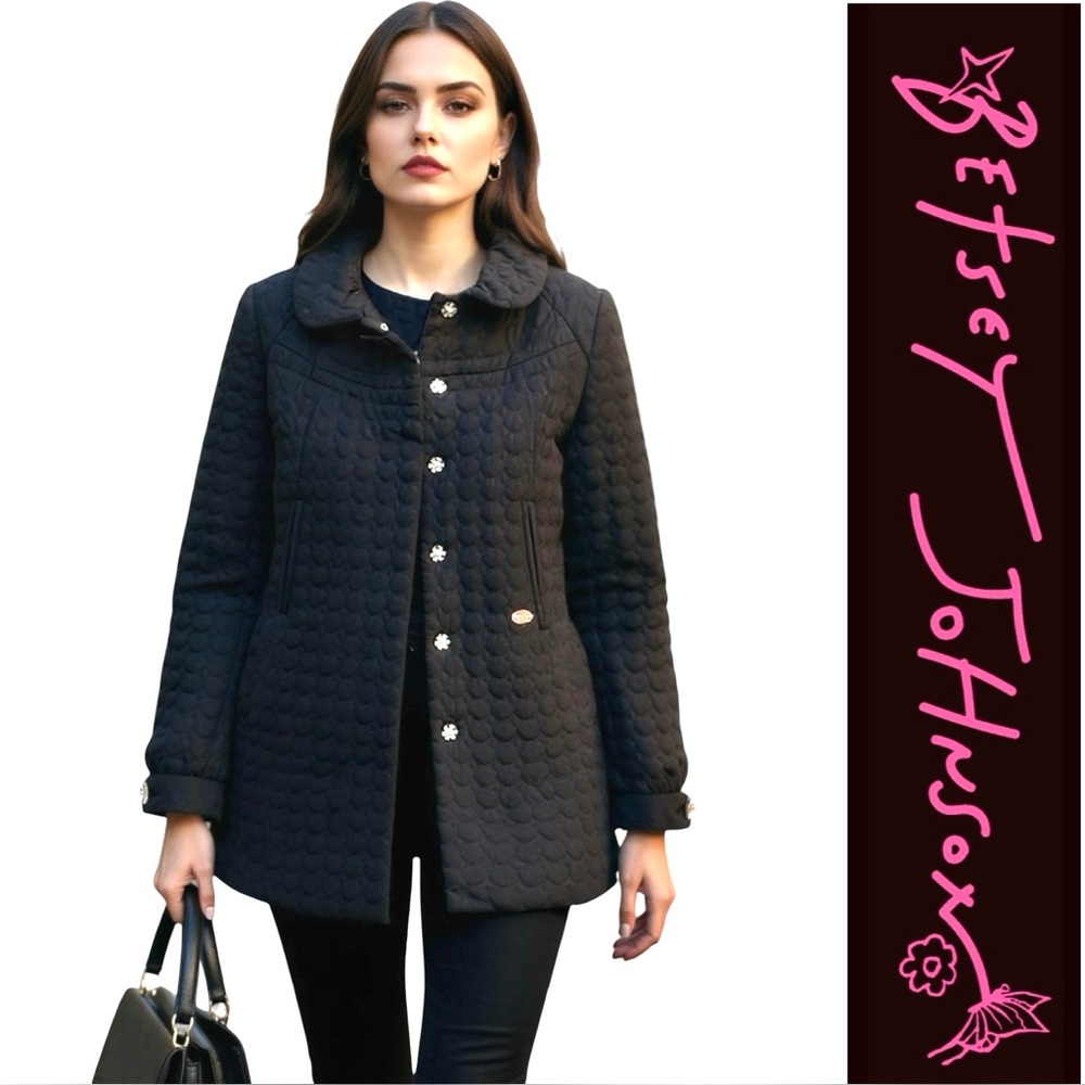 Betsey⭐️Johnson Coat w/Bling Hearts